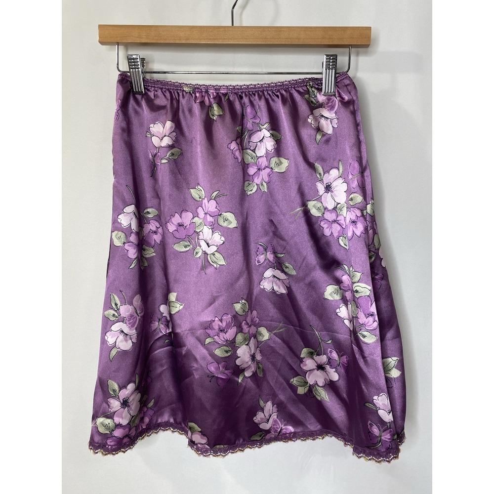 Vintage Cherokee Girls XL Women's Small Slip Skirt Fairycore Floral Fall Sequin